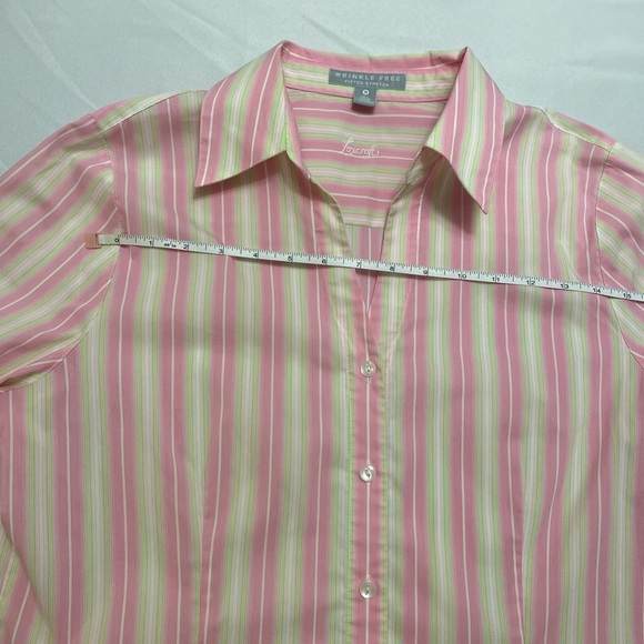 Foxcroft Non-Iron fitted stretch striped button up shirt Size 10 - Picture 4 of 15